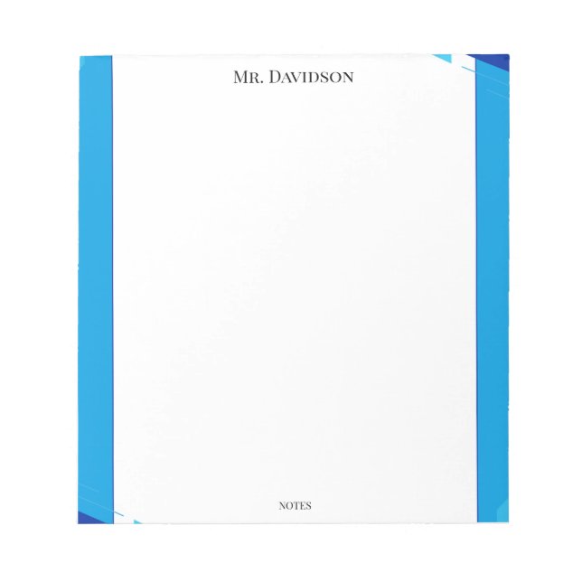 Bloco de Notas Simples com Moldura Azul (Frente)