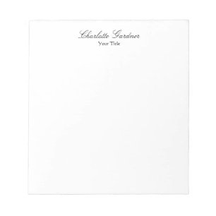 Bloco De Notas Simples criativo elegante único moderno branco