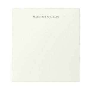 Bloco De Notas Simples Ecru Ivory White Cream Paper Personalizado