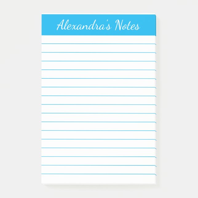 Bloco De Notas Simples Elegante Céu Azul Vinculado Personalizado (Frente)