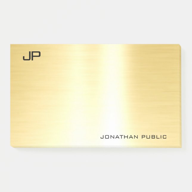 Bloco De Notas Simples Elegante Dourado Modelo moderno e profissi (Frente)