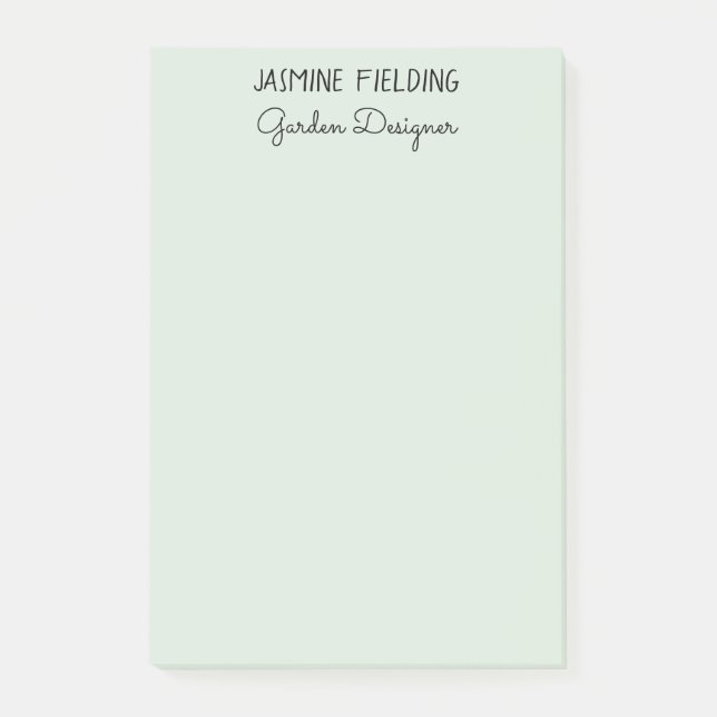 Bloco De Notas Simples Elegante Projetista de Jardim Verde Sage P (Frente)