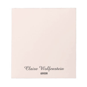 Bloco De Notas Simples Elegante Rosa Bege Profissional