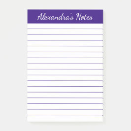 Bloco De Notas Simples Elegante Roxo Vinculado Personalizado