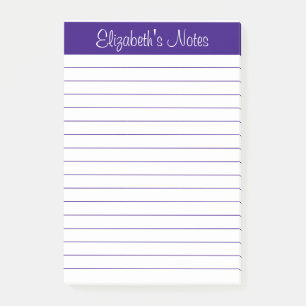 Bloco De Notas Simples Elegante Roxo Vinculado Personalizado