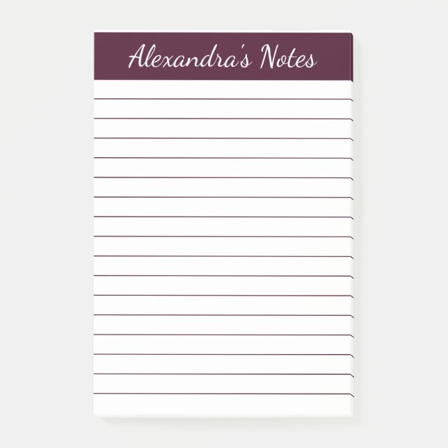 Bloco De Notas Simples Elegantes Personalizadas de Linha Vermelha (Frente)