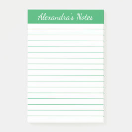Bloco De Notas Simples Elegantes Personalizados com Linha Verde