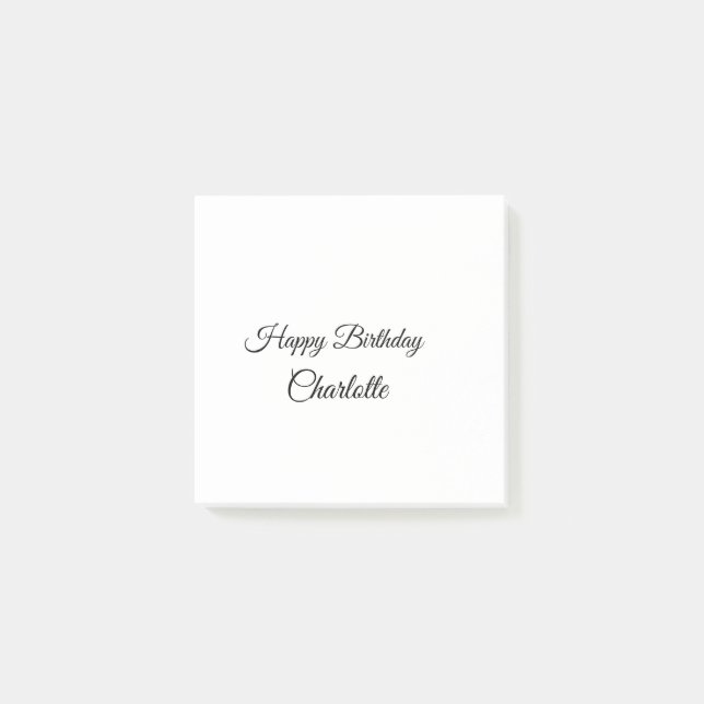 Bloco De Notas SIMPLES MINIMAL.CUTIE ADICIONE NOME BEBÊ aniversár (Frente)