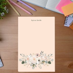 Bloco De Notas Simples Minimal Limpo Simples Florais Aquarela