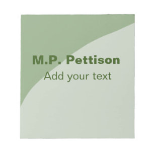 Bloco De Notas Simples minimal verde adicione seu texto nome ende