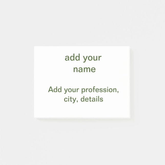 Bloco De Notas Simples minimal verde adicione seu texto nome foto (Frente)
