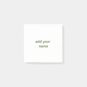 Bloco De Notas Simples minimal verde adicione seu texto nome foto