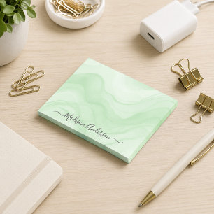 Bloco De Notas Simples Minimalista Verde Sage Aquarela Personaliz