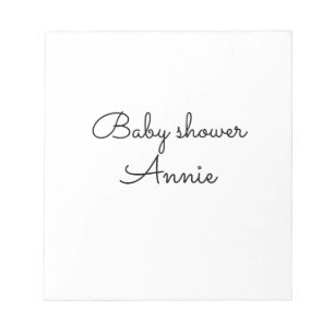 Bloco De Notas simples mínimo adicione o nome do texto baby showe