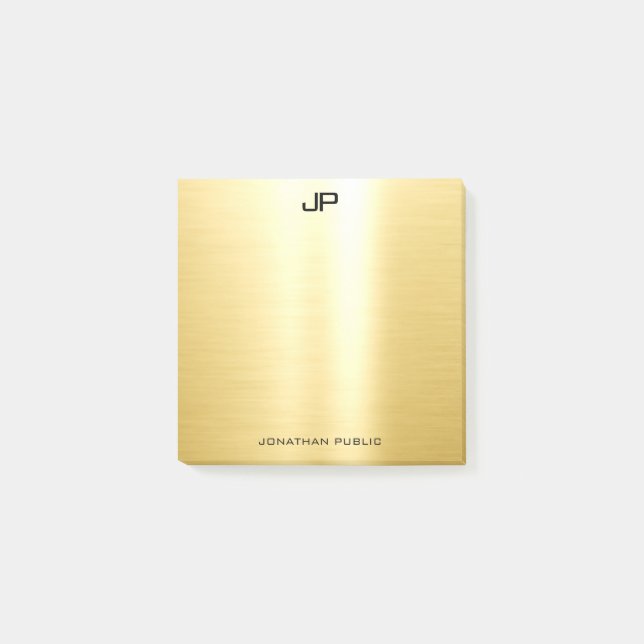 Bloco De Notas Simples Modelo Dourado Elegante profissional (Frente)