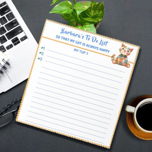 Bloco De Notas Simples Moderno do Planejador Personalizado de Cat