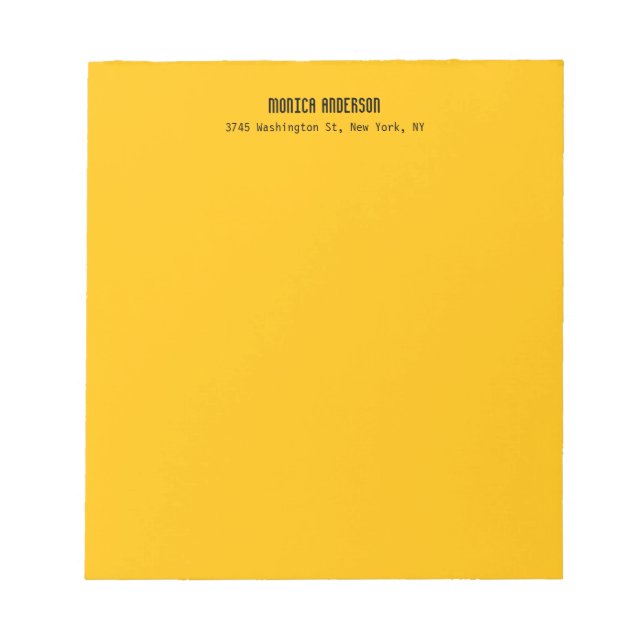 Bloco De Notas Simples Moderno Plano Profissional Âmbar Amarelo (Frente)