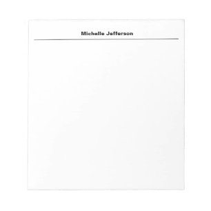 Bloco De Notas Simples Moderno Próprio Nome Edição Minimalista