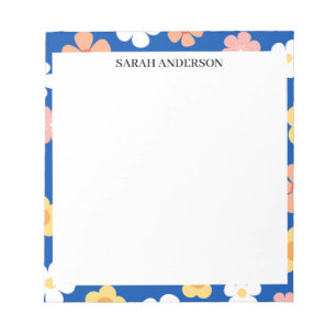 BLOCO DE NOTAS SIMPLES MODERNOS NOME PERSONALIZADO FLOR ABSTRATA