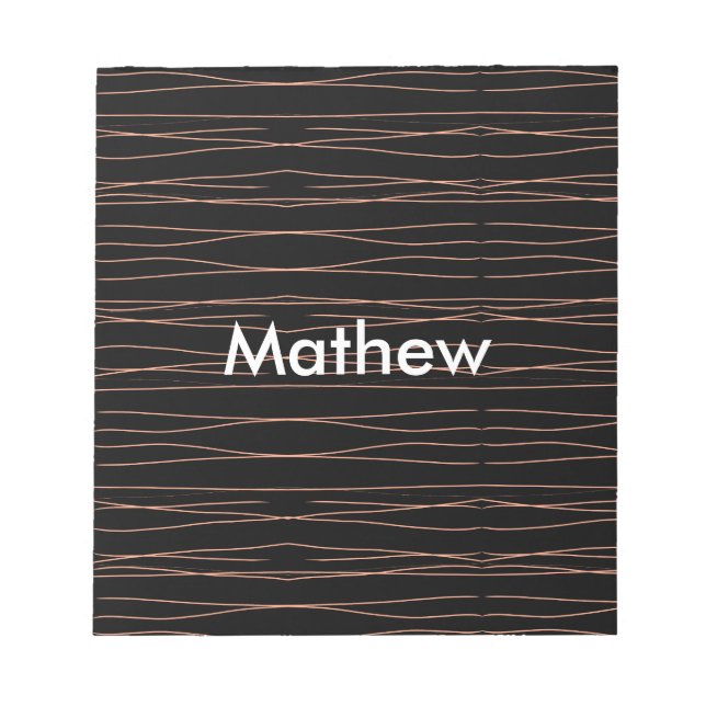 Bloco De Notas Simples monograma adicione seu nome com letra míni (Frente)