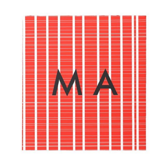 Bloco De Notas Simples monograma adicione seu nome com letra míni (Frente)