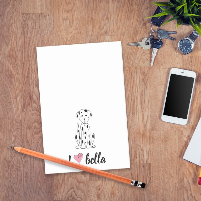 Bloco De Notas Simples Monograma - Na moda Dalmático (Criador carregado)