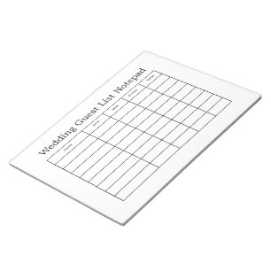 Bloco de Notas Simples para Lista de Convidados de