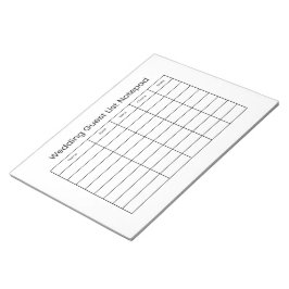 Bloco de Notas Simples para Lista de Convidados de