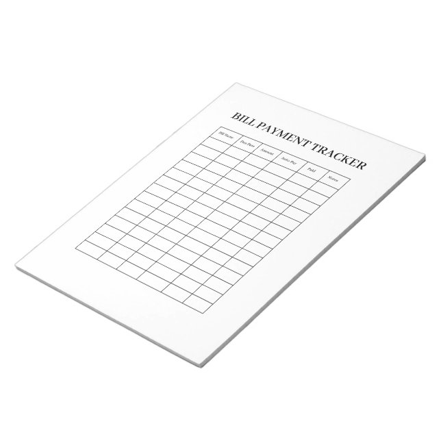 Bloco de Notas Simples para Pagamento de Contas (Inclinado)