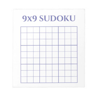 Bloco De Notas Simples Periwinkle e Modelo Sudoku branco 9x9