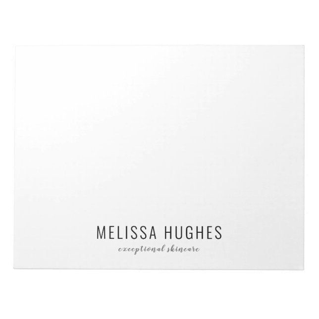 Bloco De Notas Simples Personalizado Preto e Branco Moderno (Frente)