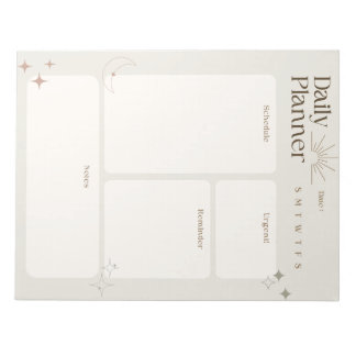 Bloco De Notas Simples Planejador Diário com Notas e Lembretes