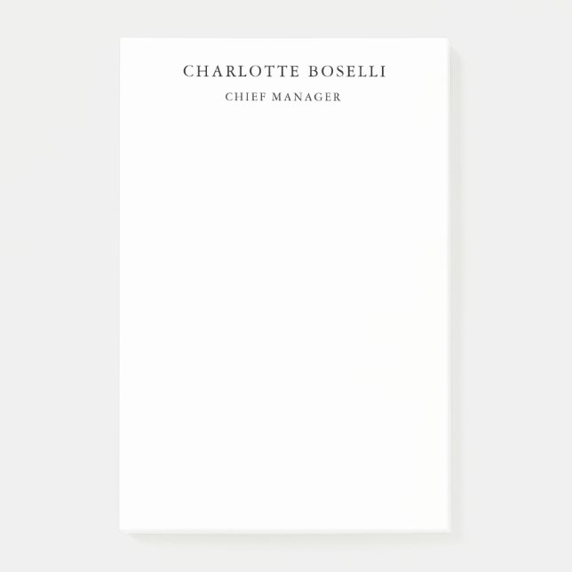 Bloco De Notas Simples profissional clássico elegante minimalista (Frente)