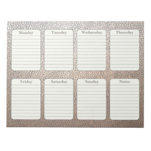 Bloco De Notas Simples Semanal Planner Faux Leather Rasge