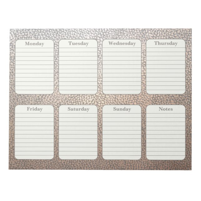 Bloco De Notas Simples Semanal Planner Faux Leather Rasge (Frente)