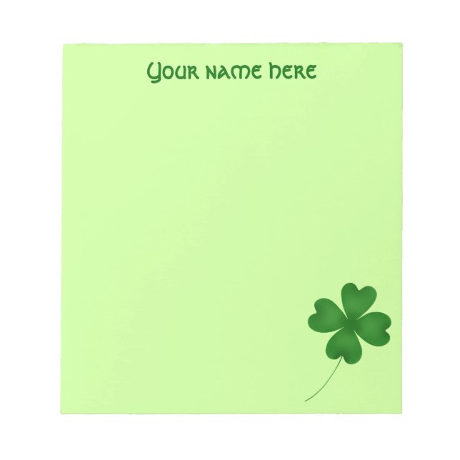 Bloco De Notas Simples shamrock de sorte (Frente)
