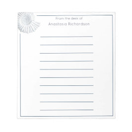 Bloco De Notas Simples Shell Fóssil Pastel Azul da escrivaninha d