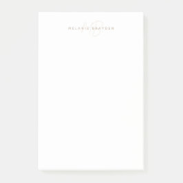 Bloco De Notas Simples Taupe Minimalista Dois Monogramas Nome