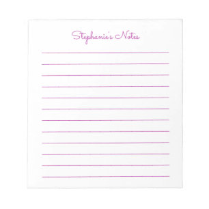 Bloco De Notas Simplesmente Elegante Rosa Escuro Personalizado