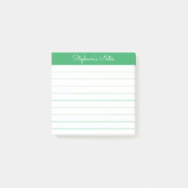 Bloco De Notas Simplesmente Elegante Verde Personalizado Linhado