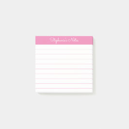 Bloco De Notas Simplesmente Moderno Rosa Personalizado Linhado