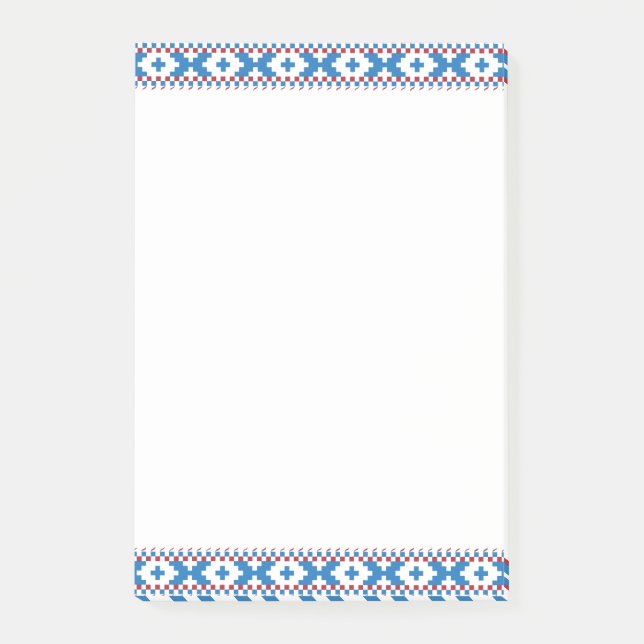 Bloco De Notas Sinais antigos letões, arte folclórica azul, verme (Frente)