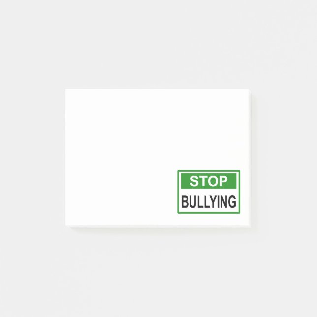 Bloco De Notas Sinal de Pare o Bullying verde (Frente)