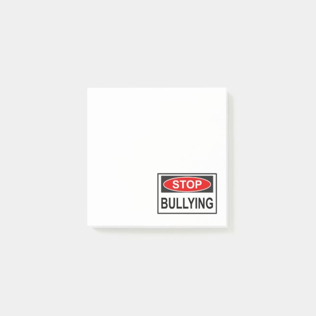 Bloco De Notas Sinal de Pare o Bullying vermelho (Frente)
