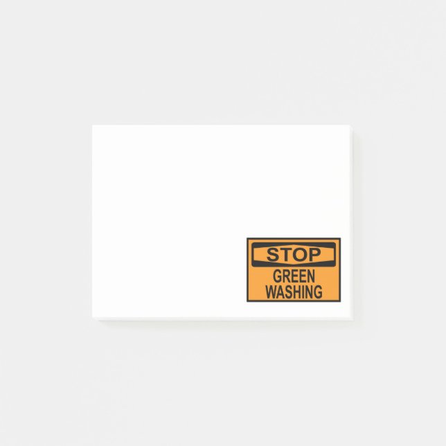 Bloco De Notas Sinal de Pare o Greenwashing (Frente)