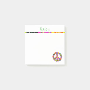 Bloco De Notas Sinal de Paz Personalizado com Nome