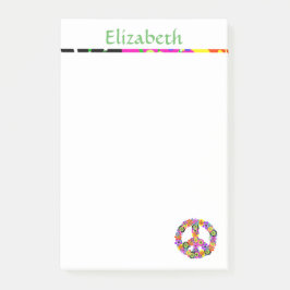 Bloco De Notas Sinal de Paz Personalizado com Nome