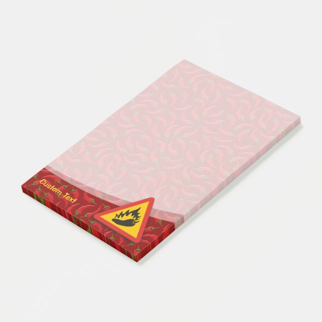 Bloco De Notas Sinal de perigo de pimenta quente (Inclinado)