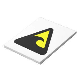 Bloco De Notas Sinal de perigo do tsunami