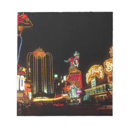 Bloco De Notas Sinal dos Casinos Neon Lights da Noite de Las Vega